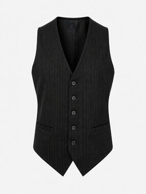 Vintage Brown Pinstripe Tailored Dark Academia Layer Vest Womens Menswear XS S